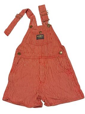 True Vintage OshKosh B'gosh Red and White Striped Short Overalls